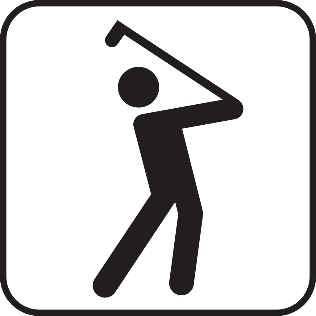 golf, sports, golfing, golfer, swing, hit, sign, symbol, icon-99077.jpg